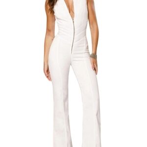 Revice Hollywood Heartthrob Jumpsuit in White Denim, size Small
